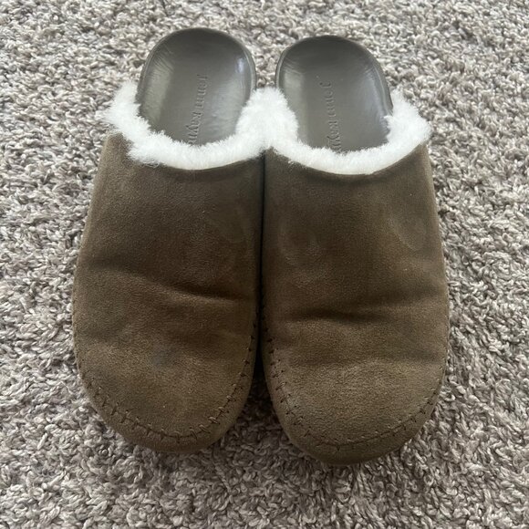 JENNI KAYNE Shearling-Lined Moc Clog Suede in Laurel Green Size 39 Size 9 - Picture 10 of 16